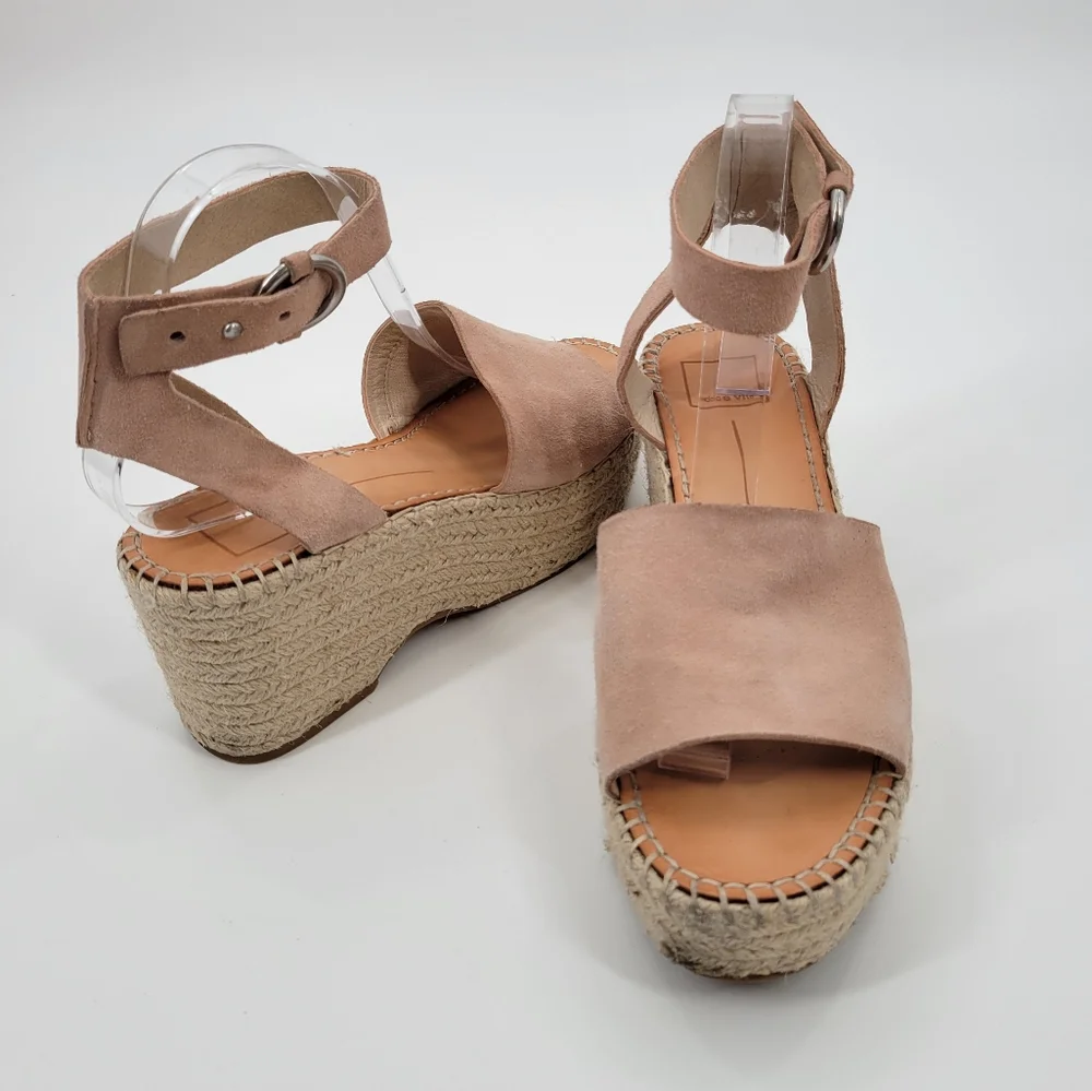 Dolce Vita Suede Leather Wedge Sandal Espadrilles 8.5